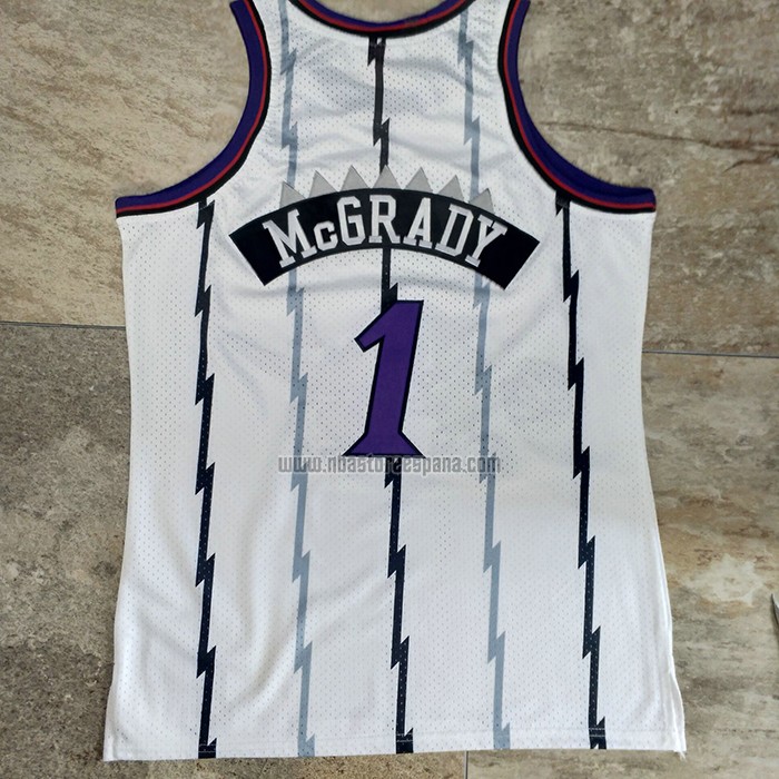 Camiseta Toronto Raptors Tracy McGrady NO 1 Mitchell & Ness 1998-99 Blanco